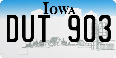 IA license plate DUT903