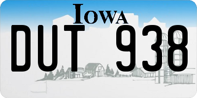 IA license plate DUT938