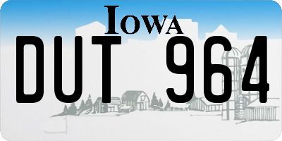 IA license plate DUT964