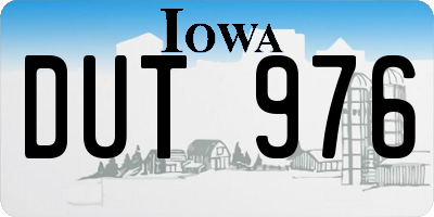 IA license plate DUT976