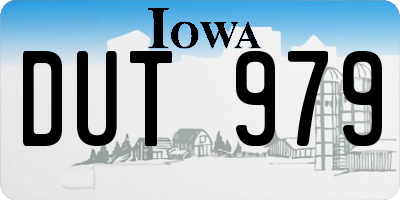 IA license plate DUT979