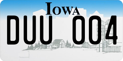 IA license plate DUU004
