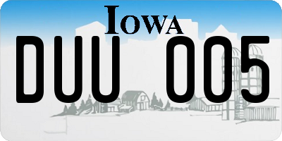 IA license plate DUU005