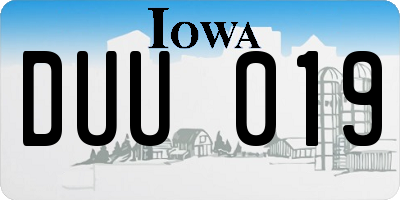 IA license plate DUU019