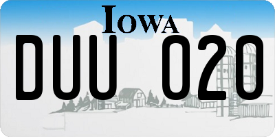 IA license plate DUU020