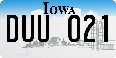 IA license plate DUU021