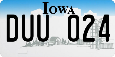 IA license plate DUU024