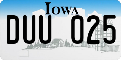 IA license plate DUU025