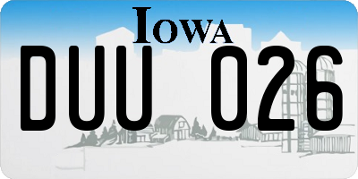 IA license plate DUU026