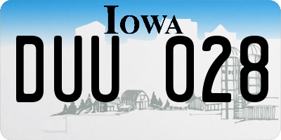 IA license plate DUU028