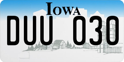 IA license plate DUU030