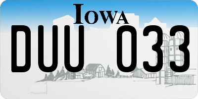 IA license plate DUU033