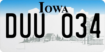 IA license plate DUU034