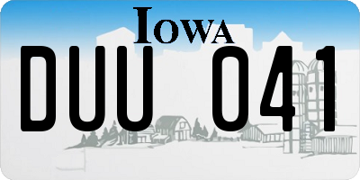 IA license plate DUU041