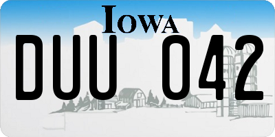 IA license plate DUU042