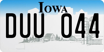 IA license plate DUU044