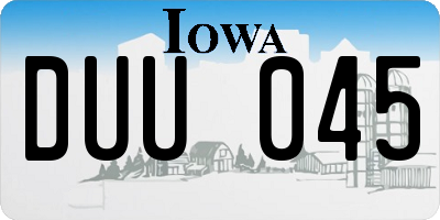 IA license plate DUU045