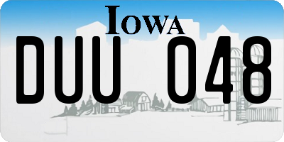 IA license plate DUU048