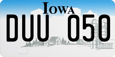 IA license plate DUU050