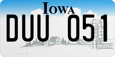IA license plate DUU051