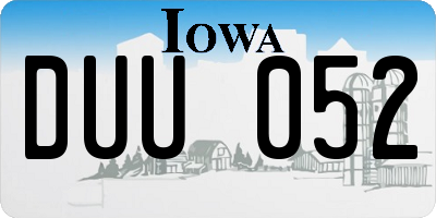 IA license plate DUU052