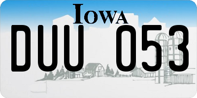 IA license plate DUU053