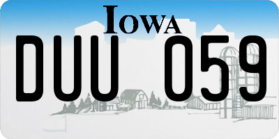 IA license plate DUU059