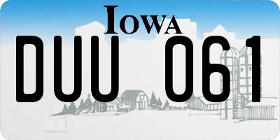 IA license plate DUU061