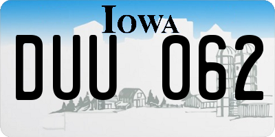 IA license plate DUU062