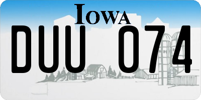 IA license plate DUU074