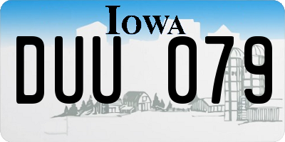 IA license plate DUU079
