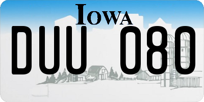 IA license plate DUU080
