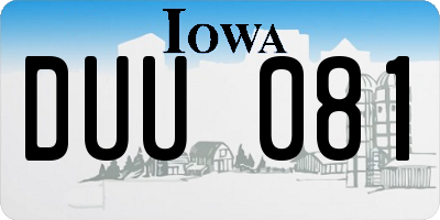 IA license plate DUU081