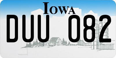 IA license plate DUU082
