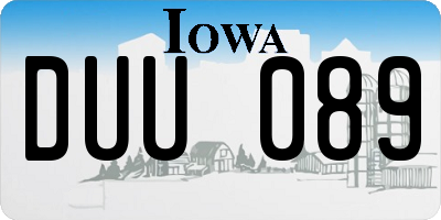 IA license plate DUU089