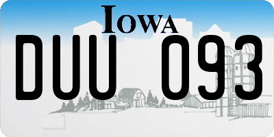 IA license plate DUU093