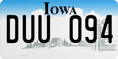 IA license plate DUU094