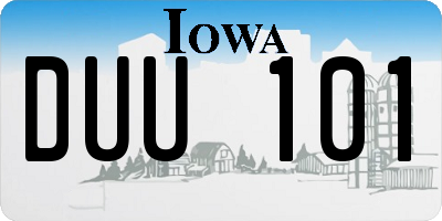 IA license plate DUU101