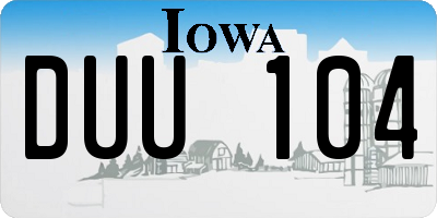 IA license plate DUU104