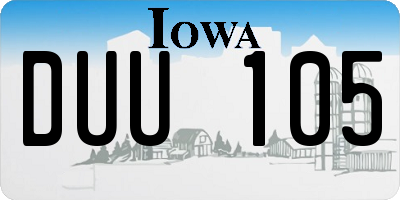 IA license plate DUU105