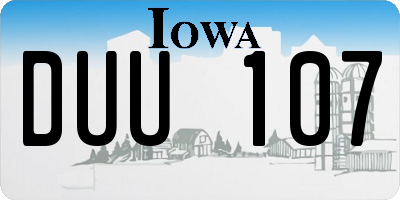 IA license plate DUU107