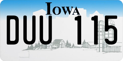 IA license plate DUU115