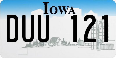 IA license plate DUU121