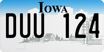 IA license plate DUU124