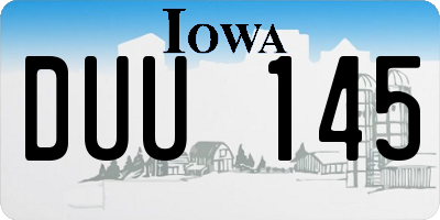 IA license plate DUU145