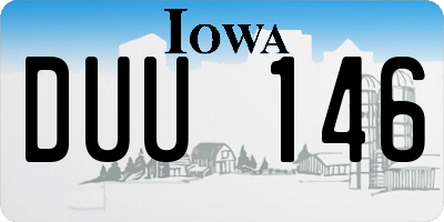 IA license plate DUU146