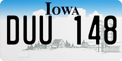 IA license plate DUU148