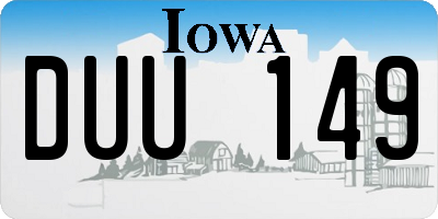 IA license plate DUU149