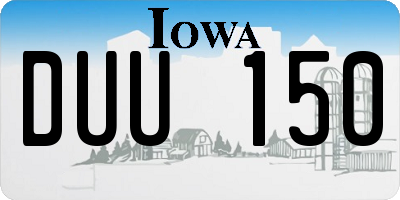 IA license plate DUU150