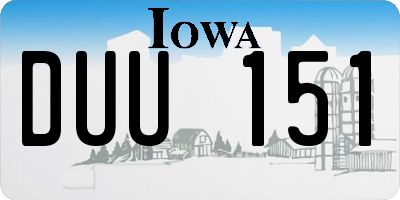 IA license plate DUU151